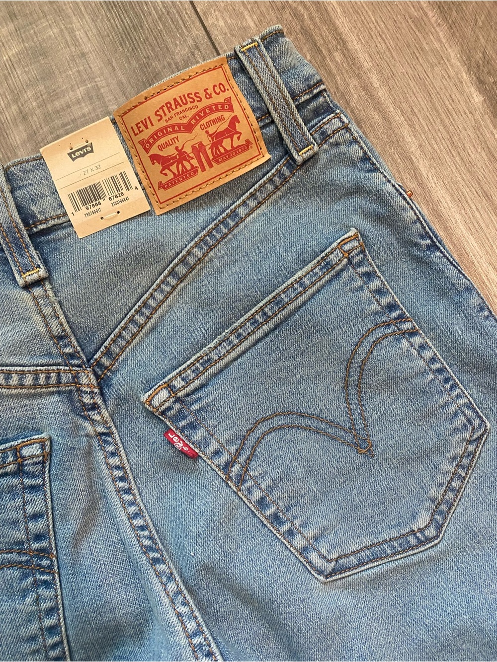 Levi's Ribcage Straight Denim High Rise Waist Jeans 27 New With Tags - Picture 7 of 8
